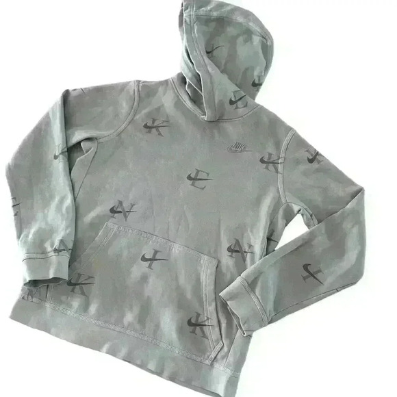 Nike Sportswear Club Pullover Basketball Print Gray Size L - Picture 4 of 10